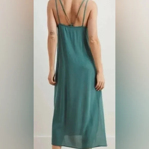 NWT Aerie Dress Gauzy Midi Strappy Side Slits Size M - Picture 2 of 8